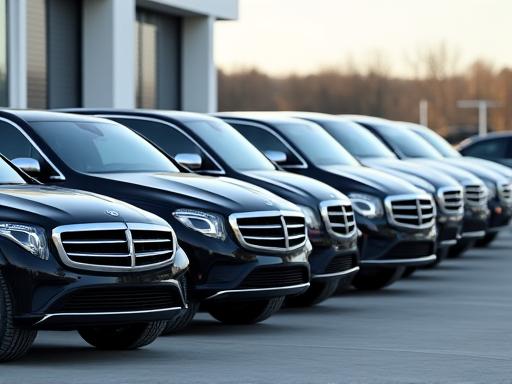 A row of identical, clean corporate fleet cars.